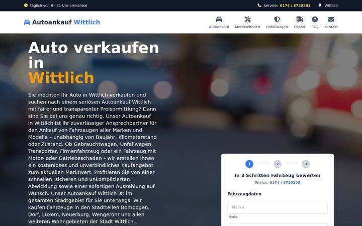 Snimka zaslona za autoankauf-wittlich-blitz.de