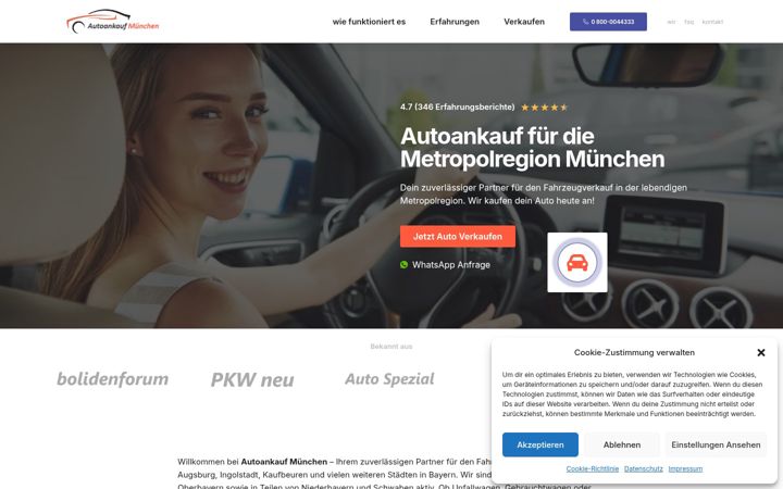 Screenshot of autoankaufmuenchen.de