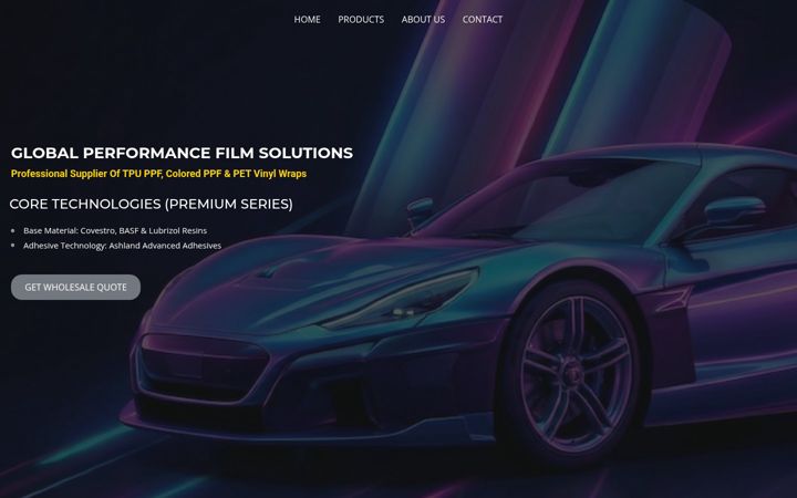 Snímek obrazovky autoarmorfilms.com