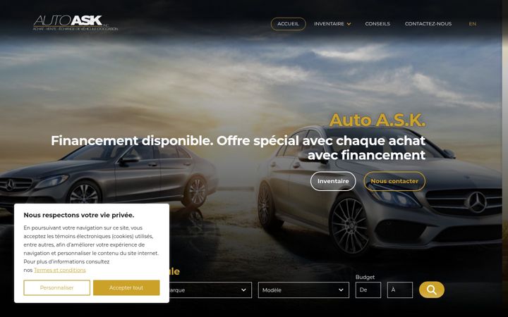 Screenshot of autoask.ca