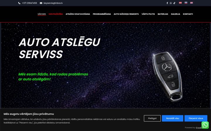 Screenshot of autoatslegu.lv