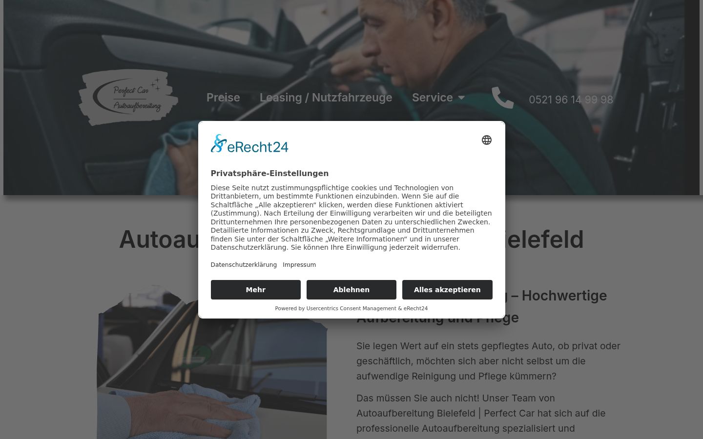 Screenshot of the consent banner shown before any interaction