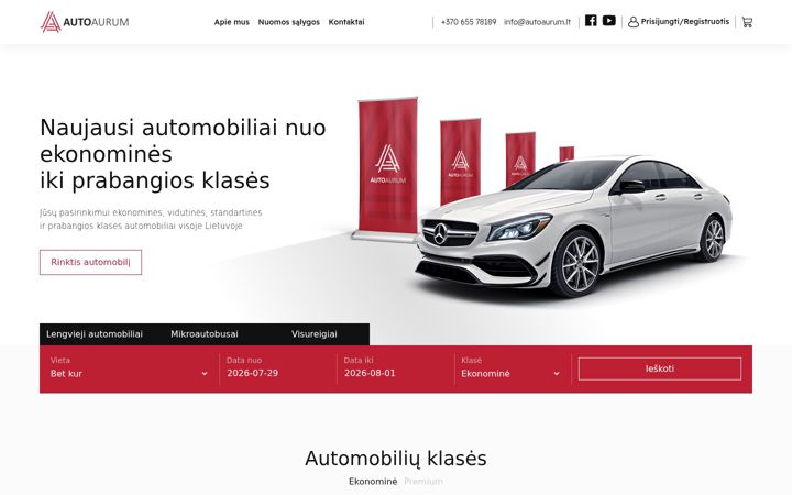 Snímek obrazovky autoaurum.lt