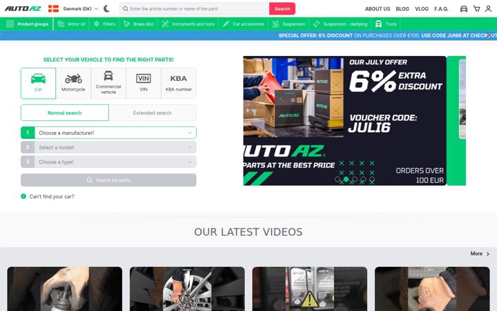 Captura de ecrã de autoaz.com