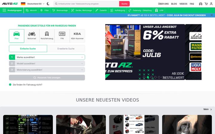 Screenshot of autoaz.de