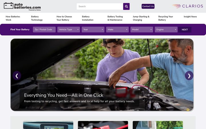 Screenshot of autobatteries.com