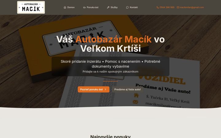 Screenshot of autobazarmacik.sk