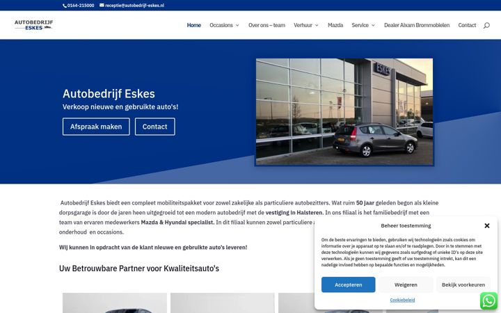 Ekraanipilt saidist autobedrijf-eskes.nl
