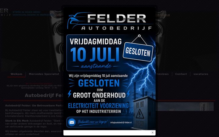 Captura de pantalla de autobedrijf-felder.nl
