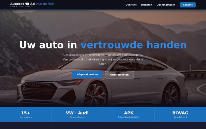 Captura de pantalla de autobedrijfavandeven.nl