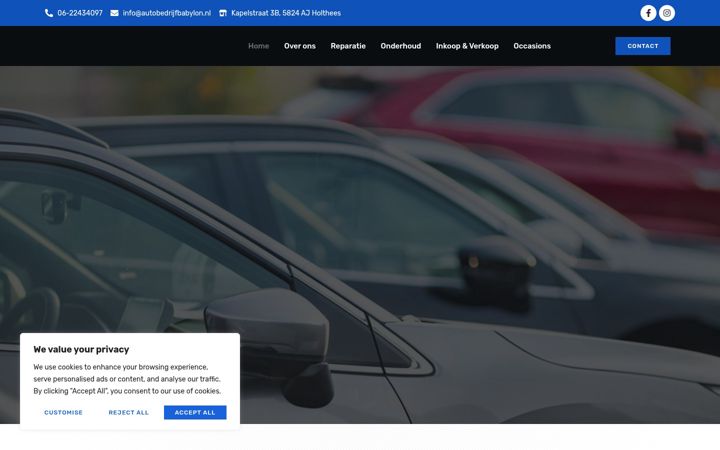 Captura de pantalla de autobedrijfbabylon.nl