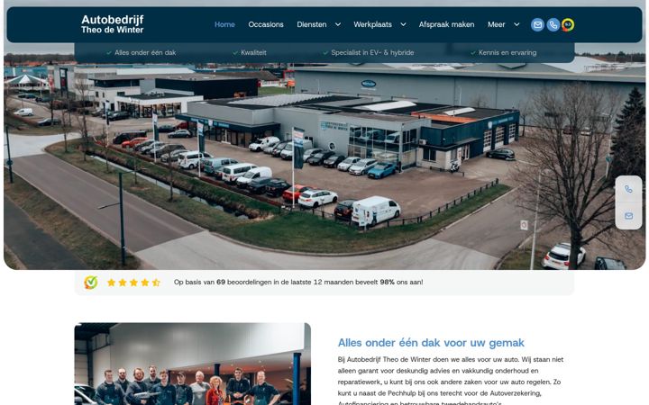 Captura de pantalla de autobedrijfdewinter.nl