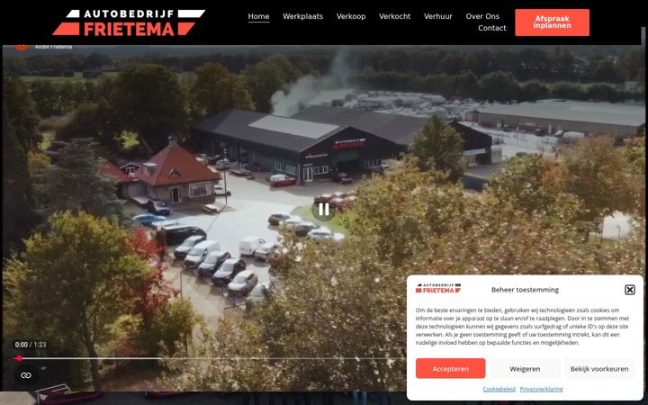 Captura de pantalla de autobedrijffrietema.nl