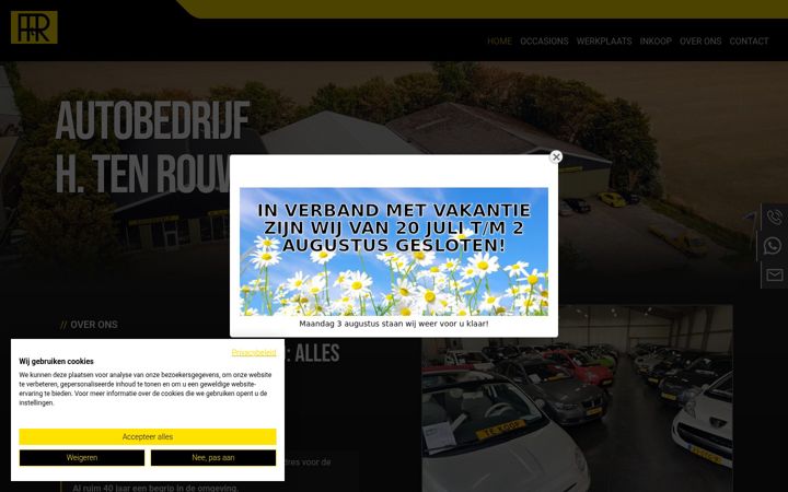 Captura de pantalla de autobedrijfhtenrouwelaar.nl