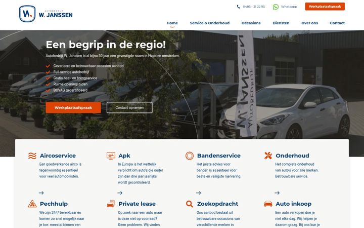 Captura de pantalla de autobedrijfjanssen.nl