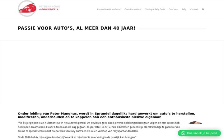 Captura de pantalla de autobedrijfpetermangnus.nl