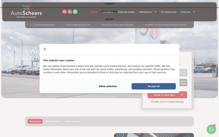 Ekrano kopija autobedrijfscheers.nl