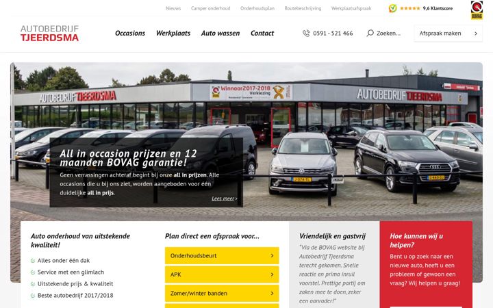 Screenshot of autobedrijftjeerdsma.nl