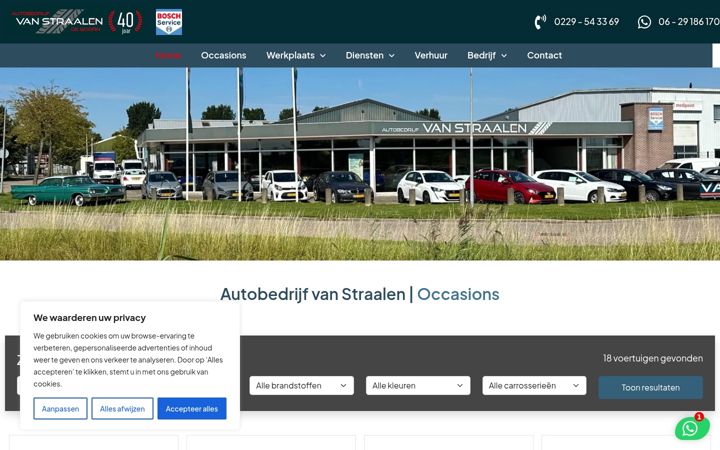 Screenshot of autobedrijfvanstraalen.nl