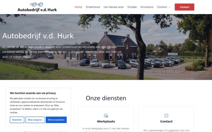 Screenshot of autobedrijfvdhurk.nl