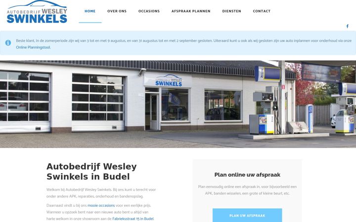 Screenshot of autobedrijfwesleyswinkels.nl