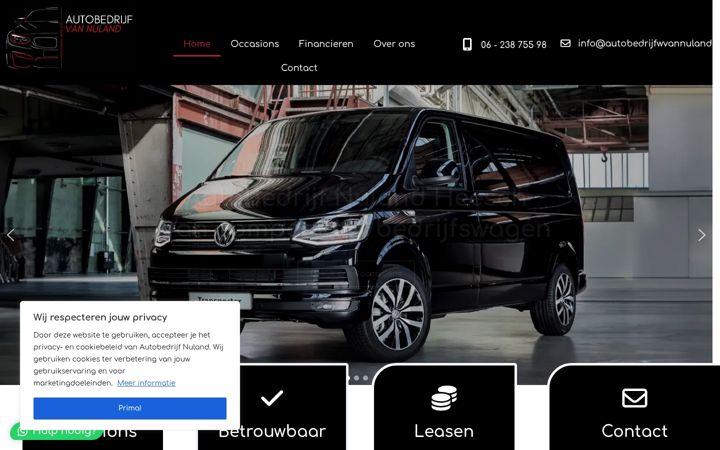 Ekrano kopija autobedrijfwvannuland.nl
