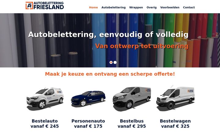 Screenshot of autobelettering-friesland.nl