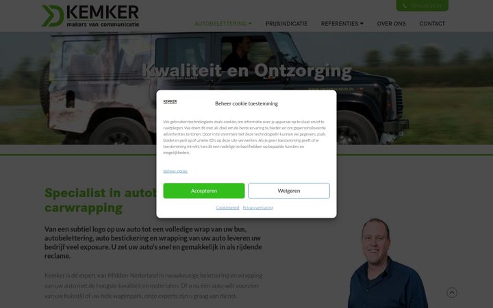 Posnetek zaslona autobeletteringkemker.nl