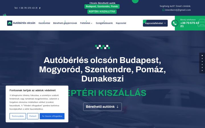 Screenshot of autoberlesolcsonbudapest.hu