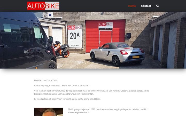 Captură de ecran a autobike.nl