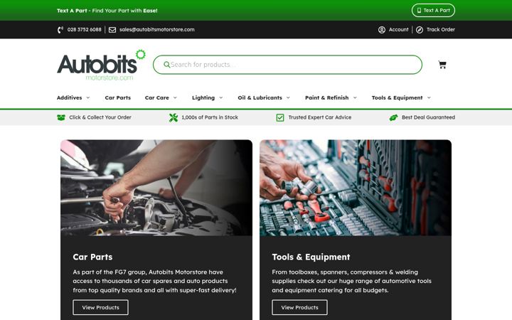 Captura de ecrã de autobitsmotorstore.com