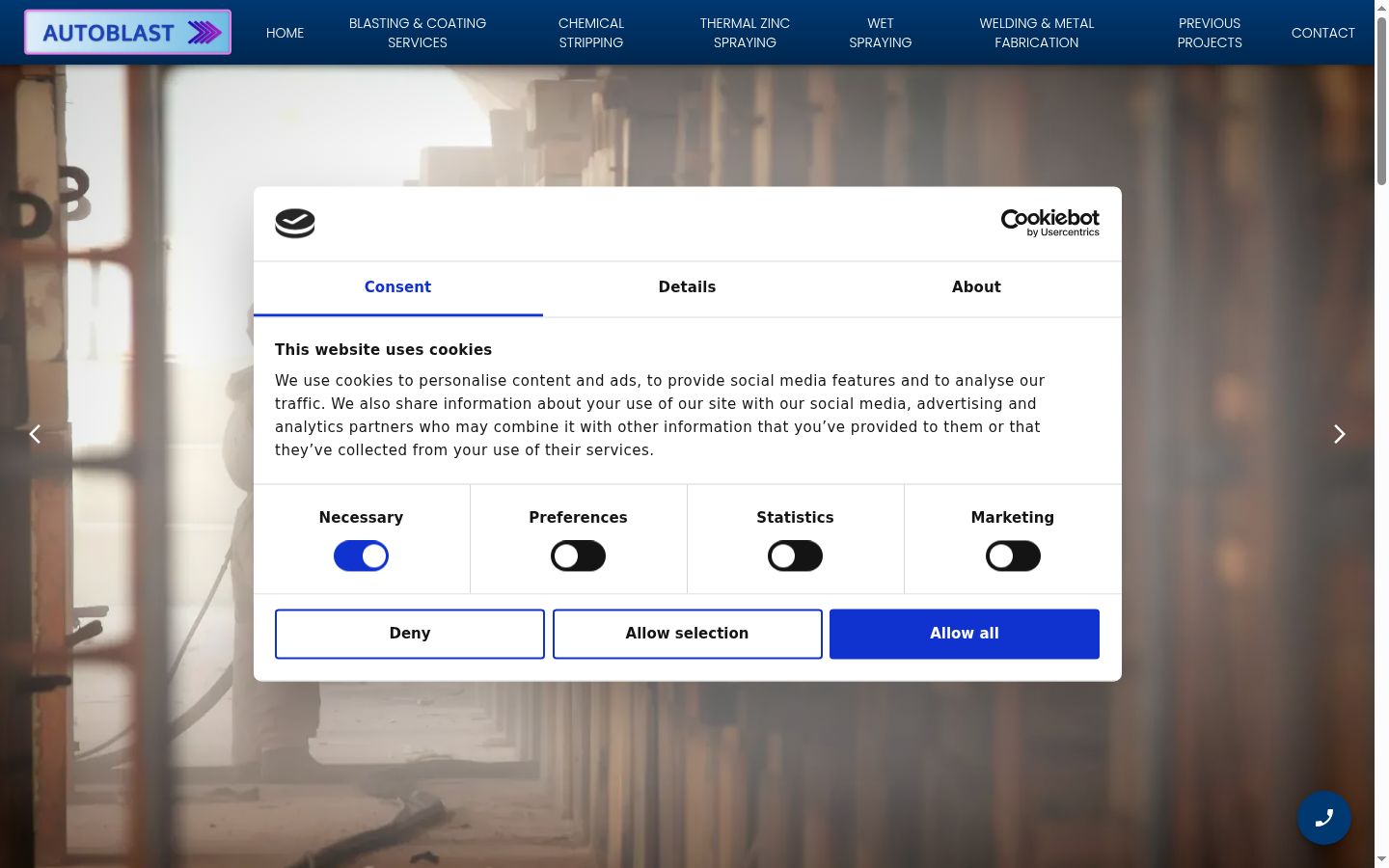 Screenshot of the consent banner shown before any interaction
