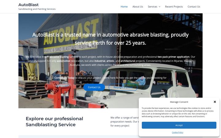 Screenshot of autoblast.com.au