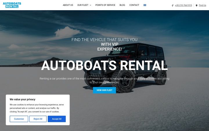 Screenshot of autoboatsrental.gr