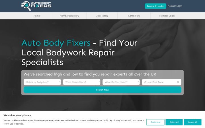 Zrzut ekranu autobodyfixers.com
