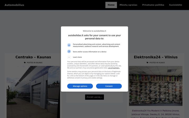 Screenshot of autobolidas.lt