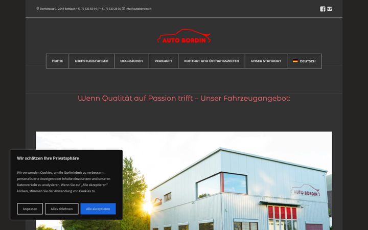Snímek obrazovky autobordin.ch