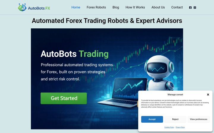 Captura de pantalla de autobotsfx.com