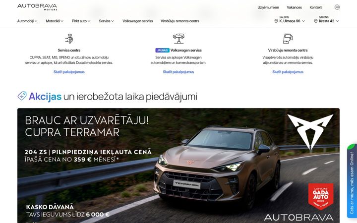 Screenshot of autobrava.lv