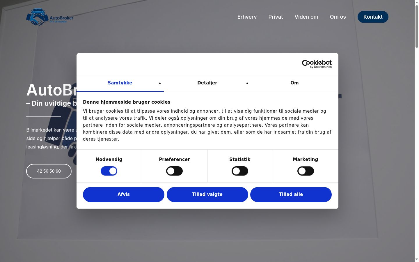 Captura de ecrã do banner de consentimento apresentado antes de qualquer interação