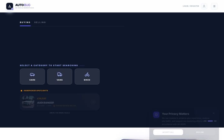 Screenshot of autobug.co.uk