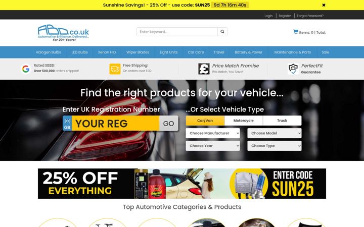 Screenshot of autobulbsdirect.co.uk