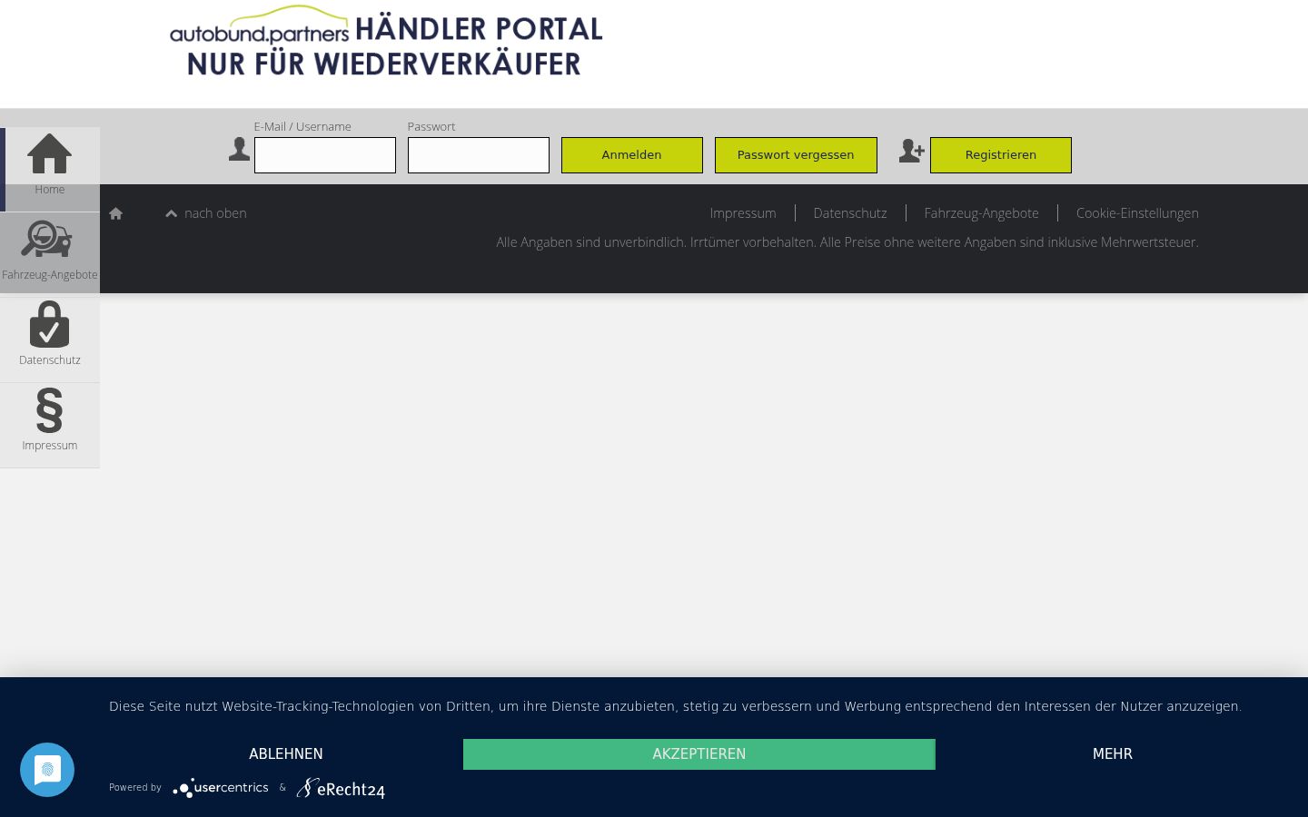 Screenshot of the consent banner shown before any interaction