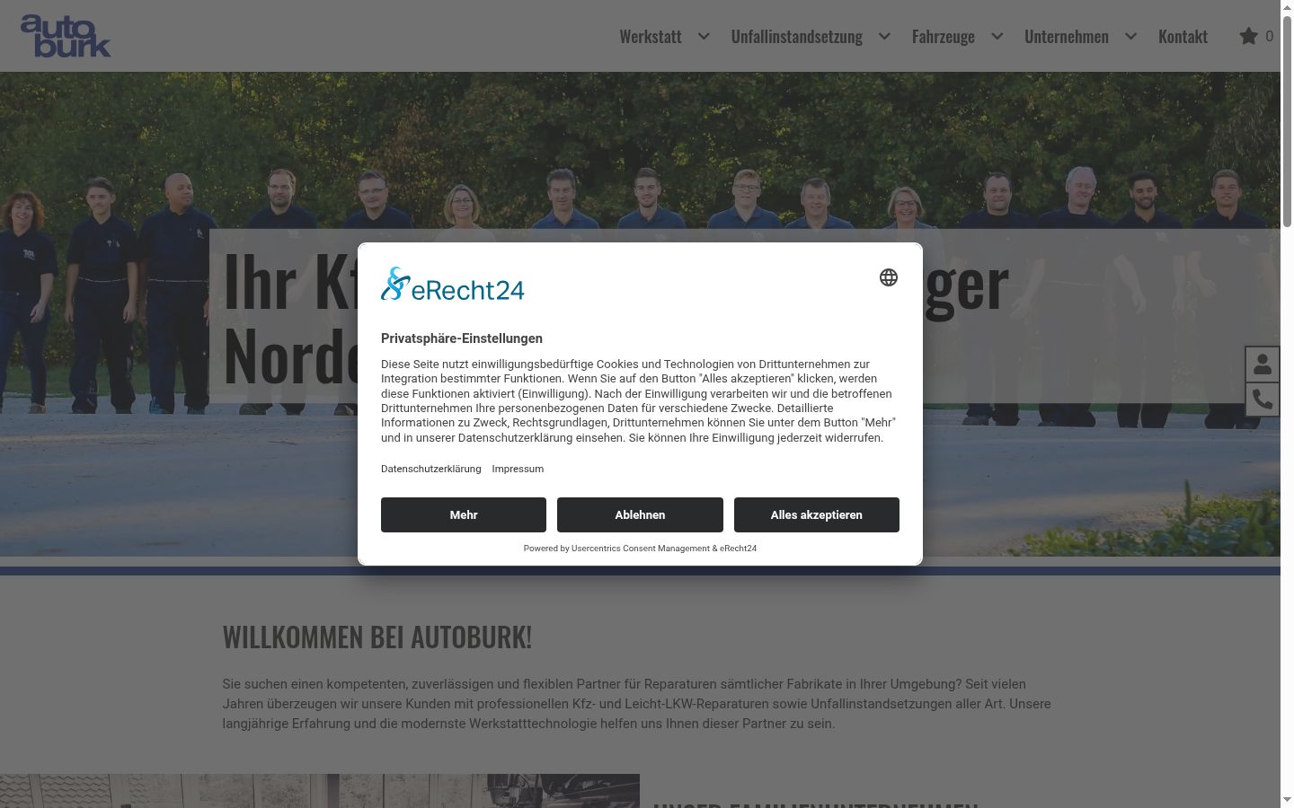Screenshot of the consent banner shown before any interaction