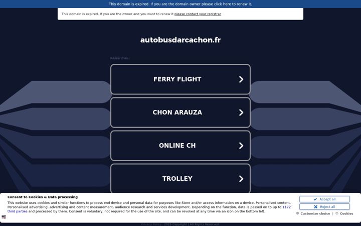 Captură de ecran a autobusdarcachon.fr