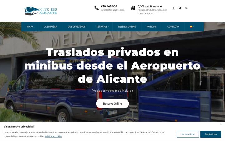 Snímek obrazovky autobusesdealicante.com