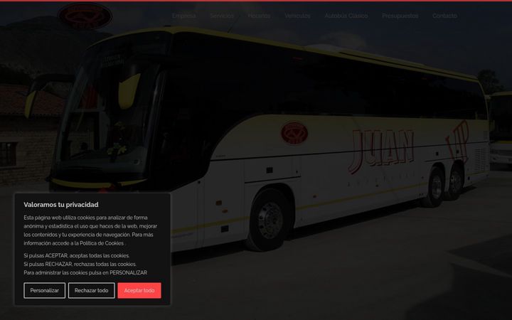 Screenshot of autobusesjuan.com