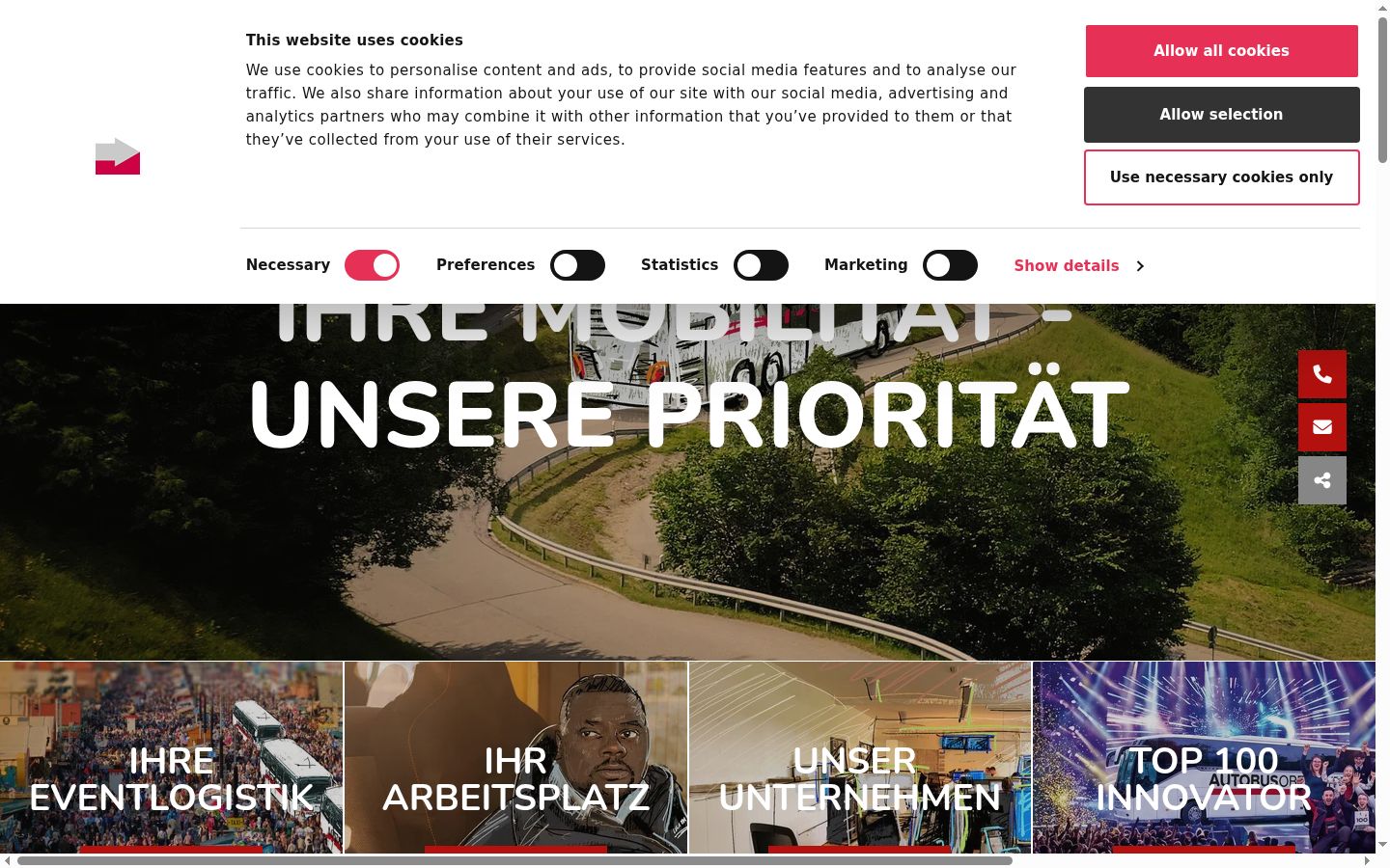 Screenshot del banner di consenso mostrato prima di qualsiasi interazione