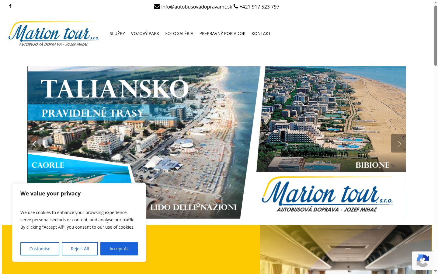 Snímka obrazovky banera súhlasu zobrazeného pred akoukoľvek interakciou