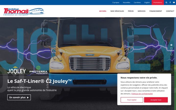 Snímek obrazovky autobusthomas.com